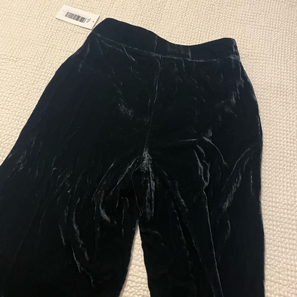 Navy velvet wide leg pants - Picture 4 of 5